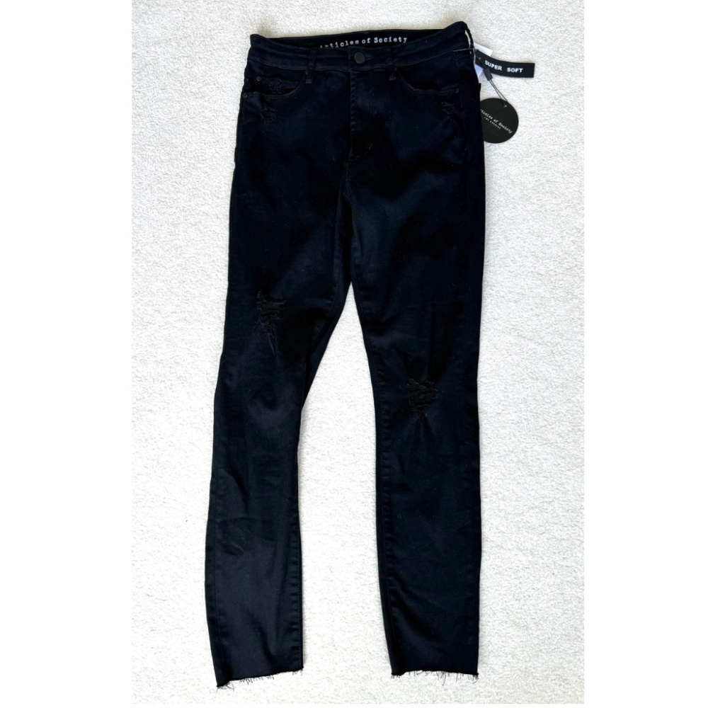 Articles Of Society Black Ripped Women's Jeans Cotton Blend Size 27 NWT